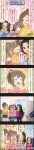  5koma black_hair brown_hair character_name colored comic green_eyes helen_(idolmaster) highres hori_yuuko hyoudou_rena idolmaster idolmaster_cinderella_girls long_hair long_image multiple_girls official_art ponytail producer_(idolmaster) red_eyes short_hair souma_natsumi tall_image yellow_eyes 