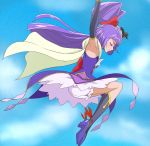  1girl armpits closed_eyes clouds cure_magical haruyama_kazunori izayoi_liko long_hair magical_girl mahou_girls_precure! precure purple_hair sky solo 