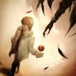  apple death_note feathers hand_in_pocket ryuk yagami_light 