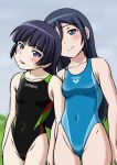  2girls aragaki_ayase black_eyes black_hair competition_swimsuit gokou_ruri highres multiple_girls one-piece_swimsuit ore_no_imouto_ga_konna_ni_kawaii_wake_ga_nai standing swimsuit yamabata_mami 