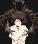  1boy ajin_(sakurai_gamon) black_hair koitsu_(blue) nagai_kei red_eyes school_uniform short_hair 