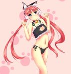  animal_ears bell bell_collar cat_ears cat_lingerie clarion collar commentary_request koukaku_no_pandora maid_headdress pink_hair twintails 