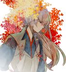  1boy 2am2 fire_emblem fire_emblem_if long_hair orange_eyes ponytail simple_background solo takumi_(fire_emblem_if) 