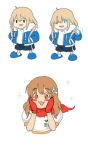  blonde_hair brown_hair cterminus futaba_anzu idolmaster idolmaster_cinderella_girls long_hair moroboshi_kirari papyrus_(undertale) papyrus_(undertale)_(cosplay) sans sans_(cosplay) undertale 