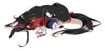  animalization braid closed_eyes dog earrings horikawa_kunihiro izumi-no-kami_kanesada jewelry lying maruneko no_humans on_side ribbon side_braid sleeping tongue tongue_out touken_ranbu 