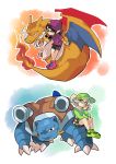  aori_(splatoon) blastoise charizard hotaru_(splatoon) inkling poke_ball pokemon splatoon wong_ying_chee 