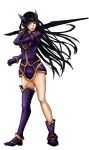  1girl armor artist_request black_hair breasts gloves headgear long_hair rose_(dragoon) solo source_request sword the_legend_of_dragoon weapon wings 