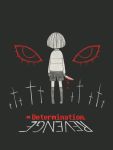  androgynous black_background chara_(undertale) cross eleanor english eyes flower_(symbol) knife shorts simple_background solo spoilers spot_color striped striped_sweater sweater tagme undertale 