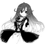  1girl gradient_hair hijiri_byakuren long_hair monochrome multicolored_hair rosary sawayaka_samehada smile touhou 