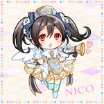  angel black_hair blush chibi headdress long_hair love_live!_school_idol_project nurse red_eyes twintails yazawa_nico 