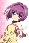  clannad fujibayashi_ryou izumi_(00123725) izumi_(sachikara) purple_hair school_uniform short_hair 