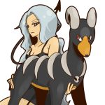  houndoom karin_(pokemon) lingerie long_hair nightgown pokemon white_hair 