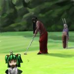 golf houraisan_kaguya kisume reisen_udongein_inaba touhou 