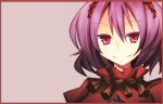  bad_id colored_eyelashes eyelashes face pasutel posuteru purple_hair red_eyes short_hair simple_background slit_pupils smile solo touhou yasaka_kanako 