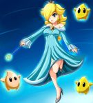  bare_shoulders blonde_hair crown high_heels nintendo rosalina sigurdhosenfeld super_mario_bros. super_mario_galaxy wand 