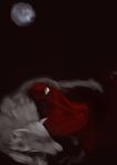  absurdres artist_request blonde_hair full_moon highres moon original red_cape sketch wolf 