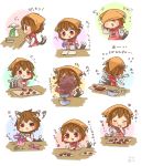  /\/\/\ 1girl :3 ? adapted_costume animal_ears apron brown_hair cat_ears cat_print cat_tail chen chocolate chocolate_making closed_eyes closed_mouth cocoa_powder commentary flailing flying_sweatdrops heart ibarashiro_natou jewelry long_sleeves multiple_tails musical_note nekomata recipe red_eyes scales short_hair single_earring sleeves_rolled_up solo tail tasting touhou translated two_tails valentine x_x 