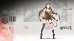  1girl artist_request assault_rifle black_hair cleavage_cutout girls_frontline goggles goggles_on_head gun highres long_hair mismatched_legwear rifle shorts single_thighhigh sleeveless solo stats thigh-highs thigh_strap twintails type_56_assault_rifle type_56_assault_rifle_(girls_frontline) wallpaper weapon 