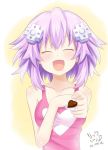  1girl absurdres blush chocolate chocolate_heart d-pad hair_ornament heart highres holding_gift hoshizora_rick incoming_gift neptune_(choujigen_game_neptune) neptune_(series) open_mouth purple_hair smile valentine 