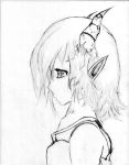    1girl abyssion elf horns original sketch 