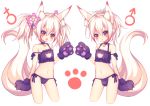  1boy 1girl animal_ears cat_lingerie cat_paws fox_ears fox_tail kai-ri-sei_million_arthur otoko_no_ko paws tagme tail utm 