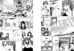  1boy 6+girls character_request choukai_(kantai_collection) comic ikazuchi_(kantai_collection) inazuma_(kantai_collection) kaga_(kantai_collection) kantai_collection long_hair masukuza_j maya_(kantai_collection) miyuki_(kantai_collection) monochrome multiple_girls ooyodo_(kantai_collection) ru-class_battleship side_ponytail t-head_admiral translation_request 