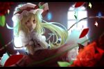  1girl cross english flandre_scarlet looking_at_viewer solo song_name touhou 