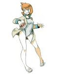  1girl full_body genzoman jacket kasumi_(pokemon) one-piece_swimsuit parted_lips poke_ball pokemon pokemon_(game) pokemon_hgss sandals short_hair sketch smile solo swimsuit tagme 