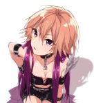  1girl choker idolmaster idolmaster_cinderella_girls long_hair multicolored_hair ninomiya_asuka noda_(yncoon) orange_hair purple_hair solo violet_eyes 