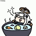 1girl animated_gif emergency_food genshin_impact paimon_(genshin_impact) seseren soup