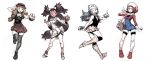  4girls beanie black_hair black_legwear blue_eyes blue_hair boots bow brown_eyes brown_hair capri_pants dark_skin full_body genzoman hair_ornament hat highres hikari_(pokemon) iris_(pokemon) kotone_(pokemon) long_hair multiple_girls one_eye_closed open_mouth overalls pants pointing poke_ball pokegear pokemon pokemon_(game) pokemon_bw pokemon_dppt pokemon_hgss pokemon_xy scarf serena_(pokemon) short_twintails sketch skirt smile standing tagme thigh-highs twintails two_side_up zettai_ryouiki 