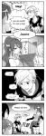  2boys 2girls 4koma chuu comic english highres jaune_arc lie_ren long_hair monochrome multiple_boys multiple_girls nora_valkyrie ponytail pyrrha_nikos rwby short_hair 