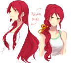  1girl braid chuu green_eyes hair_down long_hair pyrrha_nikos redhead rwby smile solo 