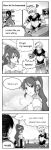  2boys 2girls 4koma chuu comic english highres jaune_arc lie_ren long_hair monochrome multiple_boys multiple_girls nora_valkyrie ponytail pyrrha_nikos rwby short_hair 