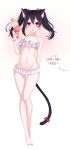  1girl 2016 alternate_costume ango animal_ears bangs barefoot bead_bracelet bikini bikini_skirt black_hair bow bracelet cat_day cat_ears cat_tail character_name copyright_name dated double_scoop earrings fangs food frilled_bikini frills full_body groin hair_between_eyes hair_bow halterneck heart highres holding_food ice_cream ice_cream_cone jewelry kemonomimi_mode long_hair looking_at_viewer love_live!_school_idol_project nail_polish navel open_mouth pink_bow red_eyes red_nails signature small_breasts solo standing stomach swimsuit tail tail_bow thigh_gap toenail_polish triangle twintails white_bikini yazawa_nico 