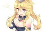  1girl blonde_hair breasts highres iowa_(kantai_collection) kantai_collection long_hair open_mouth sin-poi smile solo star star-shaped_pupils symbol-shaped_pupils 