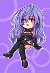  1girl blue_hair blush breasts chibi cleavage iris_heart kamia_(not_found) long_hair looking_at_viewer neptune_(series) red_eyes sketch symbol-shaped_pupils very_long_hair 