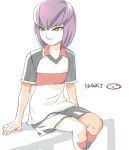  1boy character_name hayabusa_hideki inazuma_eleven_(series) inazuma_eleven_go male_focus mizuhara_aki purple_hair sitting soccer_uniform solo sportswear tengawara 