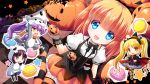 4girls animal_costume chibi girlfriend_(kari) halloween highres himejima_kinoko looking_at_viewer multiple_girls nanami_shiki pumpkin s_nyaau tagme tokitani_koruri yuuki_nae 