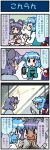  2girls 4koma :&lt; animal_ears artist_self-insert blue_hair capelet cellphone closed_eyes comic commentary_request crying cup dress empty_eyes flying_teardrops gem grey_dress grey_hair heterochromia highres jewelry juliet_sleeves karakasa_obake long_sleeves mizuki_hitoshi mouse_ears multiple_girls nazrin necklace open_mouth pendant phone puffy_sleeves real_life_insert red_eyes shirt smile streaming_tears sweat tatara_kogasa teacup tears touhou translated umbrella vest 