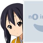  1girl black_hair k-on! long_hair mugen_ouka nakano_azusa no_image peeking_out pixiv solo twintails vector_trace 