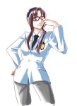  1girl adjusting_glasses artist_request brown_hair drawfag evangelion:_2.0_you_can_(not)_advance glasses hairband makinami_mari_illustrious neon_genesis_evangelion pokemon rebuild_of_evangelion red-framed_glasses solo source_request twintails 