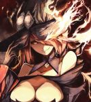  1girl absurdres blazblue breasts fire hair_over_one_eye hat highres konoe_a_mercury large_breasts long_hair pink_hair smile solo venomrobo witch_hat yellow_eyes 