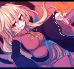  1girl beni_shake blonde_hair chinese_clothes grin hat junko_(touhou) long_hair red_eyes smile solo touhou wide_sleeves 
