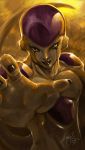  1boy absurdres ceasar_ian_muyuela dragon_ball dragon_ball_z foreshortening frieza highres male_focus signature solo tail upper_body yellow 