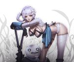  1girl breasts hanging_breasts kaine_(nier) large_breasts light_smile long_hair nier paul_kwon purple_hair solo 