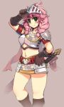  gloves midriff npc_(ragnarok_online) pink_hair ragnarok_online simple_background sword weapon xration 
