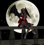  3d bat_wings blue_hair hat red_eyes remilia_scarlet ribbon short_hair touhou vampire wings 