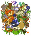  brown_eyes diddy_kong fox_mccloud furry gloves green_eyes gun hat head_mounted_display nintendo smile star_fox starfox super_smash_bros. tail weapon 