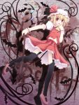  blonde_hair blood flandre_scarlet garter_belt hat mary_janes ponytail red_eyes shoes short_hair shushio side_ponytail solo thigh-highs thighhighs touhou wings wrist_cuffs 